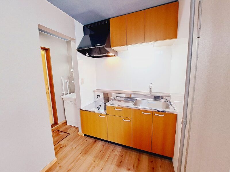 【リフォーム完了しました(^O^)クロス・フロアタイル貼り替え済み】キッチン入れ替え・浴室綺麗に塗装済み1LDK♪♪ 5枚目画像