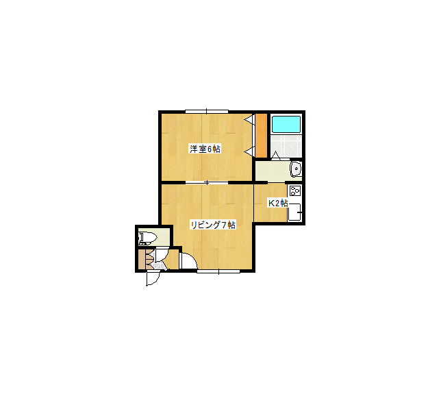 【リフォーム完了しました(^O^)クロス・フロアタイル貼り替え済み】キッチン入れ替え・浴室綺麗に塗装済み1LDK♪♪ 2枚目画像
